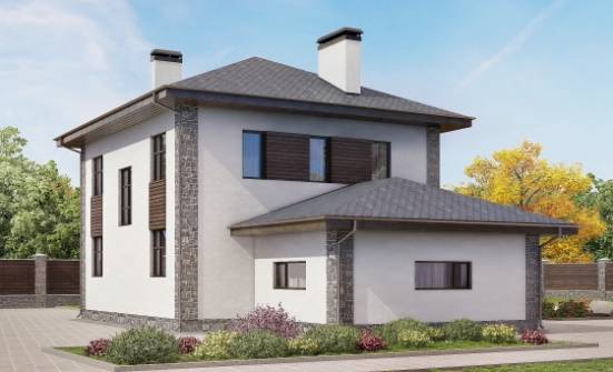 185-004-Л Проект двухэтажного дома, гараж, современный коттедж из керамзитобетонных блоков Актау | Проекты домов от House Expert