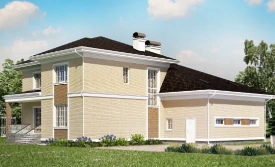 335-001-Л Проект двухэтажного дома и гаражом, огромный дом из кирпича Кокшетау | Проекты домов от House Expert