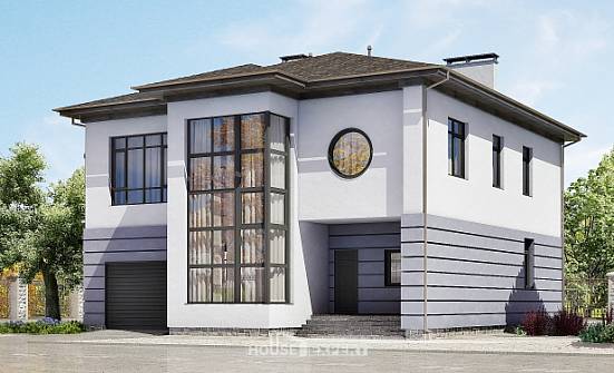 300-006-Л Проект двухэтажного дома, гараж, просторный коттедж из кирпича Актобе | Проекты домов от House Expert
