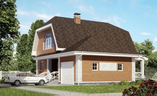 160-006-П Проект двухэтажного дома мансардой, гараж, современный дом из арболита Алма-Ата | Проекты домов от House Expert