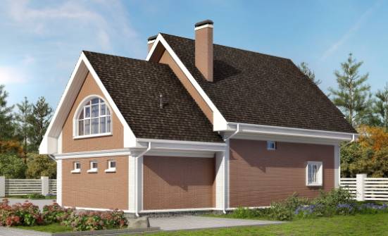 185-003-П Проект двухэтажного дома мансардой, гараж, классический домик из газосиликатных блоков Тараз | Проекты домов от House Expert