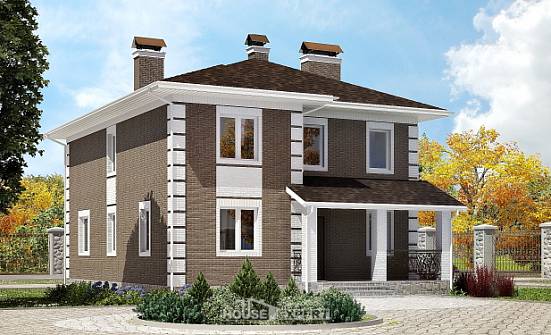 185-002-П Проект двухэтажного дома, красивый загородный дом из твинблока Экибастуз | Проекты домов от House Expert