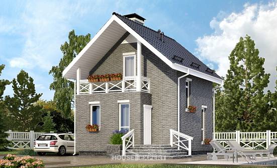 045-001-П Проект двухэтажного дома мансардный этаж, миниатюрный домик из пеноблока Талдыкорган | Проекты домов от House Expert
