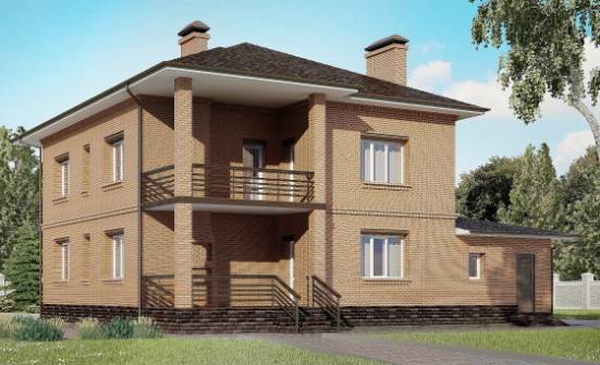 245-003-Л Проект двухэтажного дома и гаражом, уютный домик из кирпича Актобе | Проекты домов от House Expert