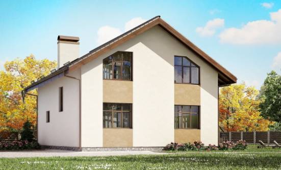 170-002-П Проект двухэтажного дома мансардой, скромный дом из пеноблока Талдыкорган | Проекты домов от House Expert