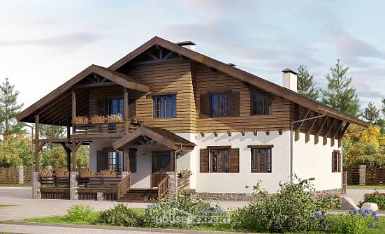 260-001-П Проект двухэтажного дома мансардой, красивый домик из кирпича Алма-Ата | Проекты домов от House Expert