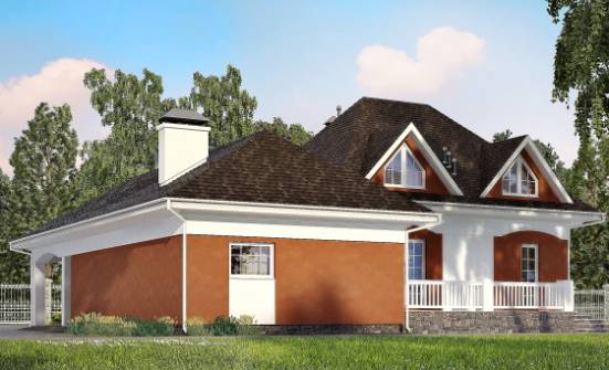 180-007-П Проект двухэтажного дома мансардой, гараж, бюджетный дом из блока Уральск | Проекты домов от House Expert