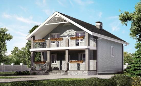 150-007-П Проект двухэтажного дома с мансардой, небольшой дом из твинблока Талдыкорган | Проекты домов от House Expert