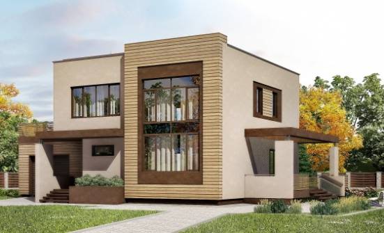 220-003-Л Проект двухэтажного дома и гаражом, современный загородный дом из газосиликатных блоков Кызылорда | Проекты домов от House Expert
