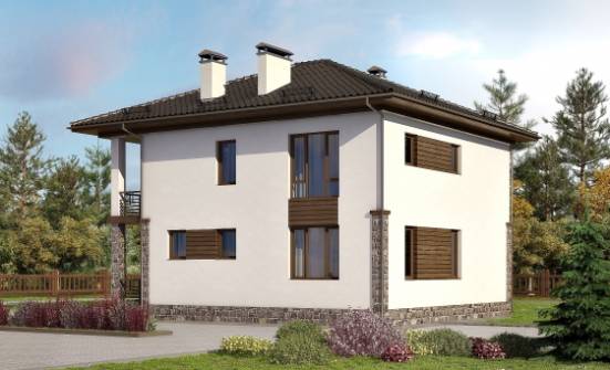 170-005-П Проект двухэтажного дома, красивый домик из бризолита Караганда | Проекты домов от House Expert