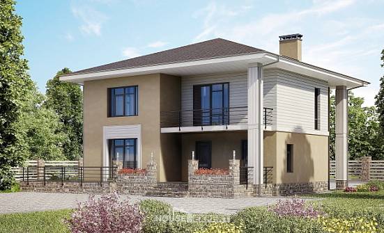 180-015-Л Проект двухэтажного дома, простой домик из блока Темиртау | Проекты домов от House Expert