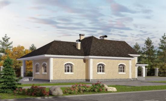 290-001-П Проект двухэтажного дома мансардой и гаражом, большой загородный дом из кирпича Алма-Ата | Проекты домов от House Expert