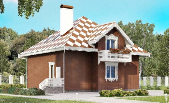 155-003-Л Проект двухэтажного дома с мансардным этажом, гараж, классический дом из твинблока Туркестан | Проекты домов от House Expert