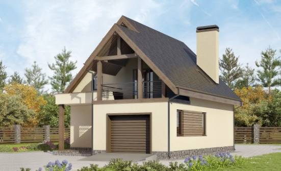 120-005-Л Проект двухэтажного дома мансардный этаж, гараж, уютный домик из газобетона Алма-Ата | Проекты домов от House Expert