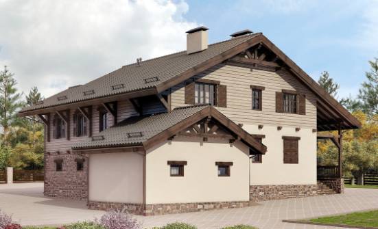 255-002-П Проект двухэтажного дома мансардой, гараж, красивый домик из теплоблока Караганда | Проекты домов от House Expert