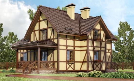 160-003-П Проект двухэтажного дома мансардой, классический коттедж из бризолита Кызылорда | Проекты домов от House Expert