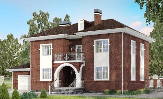 180-006-Л Проект двухэтажного дома, гараж, средний загородный дом из кирпича Усть-Каменогорск | Проекты домов от House Expert