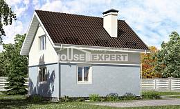 095-002-П Проект двухэтажного дома с мансардой, экономичный домик из поризованных блоков Семей, House Expert