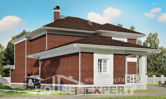 315-001-П Проект двухэтажного дома и гаражом, красивый дом из кирпича, Кокшетау