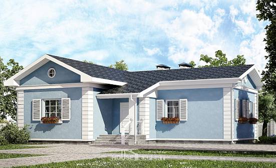 090-004-П Проект одноэтажного дома, доступный домик из поризованных блоков, Семей