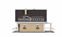 130-004-П Проект двухэтажного дома с мансардой, небольшой коттедж из твинблока Тараз, House Expert