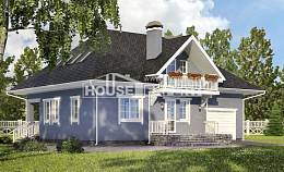 200-001-П Проект двухэтажного дома мансардой и гаражом, простой дом из пеноблока Тараз, House Expert