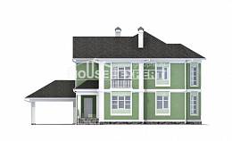 170-001-Л Проект двухэтажного дома и гаражом, доступный домик из твинблока Кызылорда, House Expert