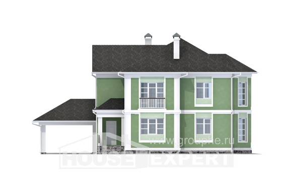 170-001-Л Проект двухэтажного дома и гаражом, доступный загородный дом из блока, Шымкент