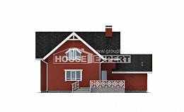 180-013-Л Проект двухэтажного дома с мансардой, гараж, компактный загородный дом из твинблока, House Expert