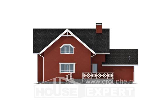 180-013-Л Проект двухэтажного дома с мансардой, гараж, компактный загородный дом из твинблока, House Expert