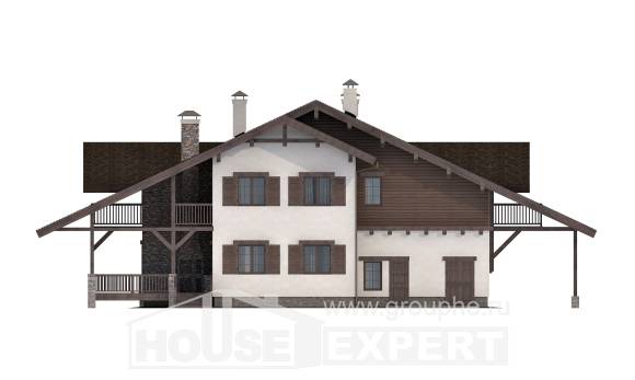 320-001-П Проект двухэтажного дома с мансардой и гаражом, современный домик из кирпича, Костанай
