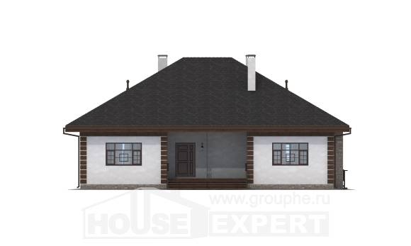 135-003-П Проект одноэтажного дома, компактный коттедж из пеноблока Караганда, House Expert