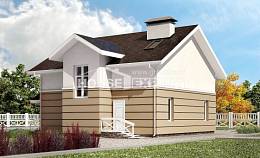 155-009-П Проект двухэтажного дома мансардный этаж, небольшой загородный дом из теплоблока Талдыкорган, House Expert