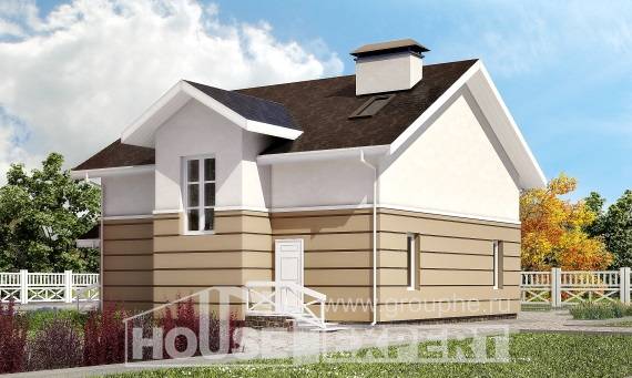 155-009-П Проект двухэтажного дома мансардой, компактный дом из керамзитобетонных блоков, Атырау