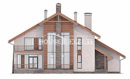 270-003-Л Проект двухэтажного дома мансардой и гаражом, современный загородный дом из твинблока, House Expert