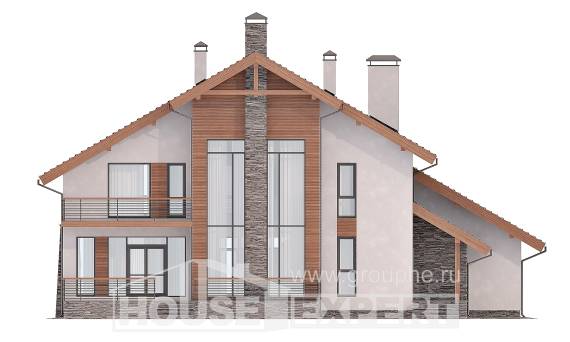 270-003-Л Проект двухэтажного дома мансардой и гаражом, современный загородный дом из твинблока, House Expert