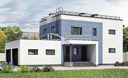 180-012-Л Проект двухэтажного дома, гараж, простой коттедж из кирпича, Темиртау
