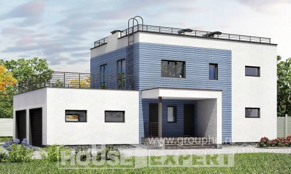 180-012-Л Проект двухэтажного дома, гараж, простой коттедж из кирпича, Темиртау