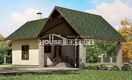 060-001-Л Проект двухэтажного дома с мансардой, гараж, уютный дом из теплоблока Астана, House Expert