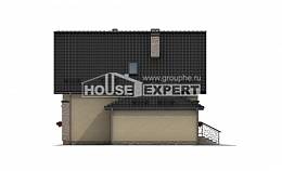 160-005-Л Проект двухэтажного дома мансардный этаж и гаражом, простой коттедж из поризованных блоков Алма-Ата, House Expert