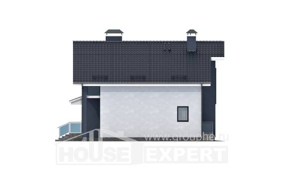 150-005-П Проект двухэтажного дома мансардой, скромный загородный дом из бризолита Уральск, House Expert