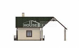060-001-Л Проект двухэтажного дома мансардой, гараж, эконом коттедж из арболита Семей, House Expert