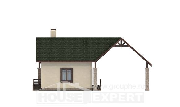 060-001-Л Проект двухэтажного дома мансардой, гараж, эконом коттедж из арболита Семей, House Expert
