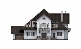 350-001-Л Проект двухэтажного дома мансардой, гараж, большой дом из бризолита Караганда, House Expert