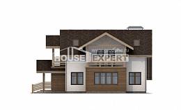 155-010-Л Проект двухэтажного дома с мансардным этажом, гараж, простой домик из бризолита, Уральск