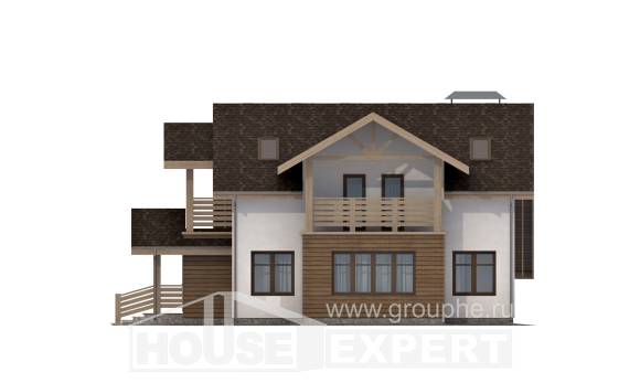 155-010-Л Проект двухэтажного дома мансардный этаж, гараж, красивый дом из газобетона, Шымкент