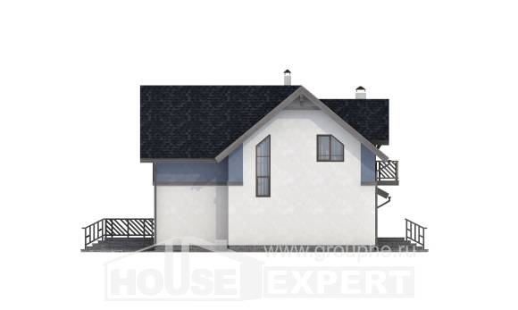 150-011-П Проект двухэтажного дома мансардный этаж, гараж, недорогой загородный дом из пеноблока, House Expert