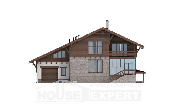 420-001-П Проект трехэтажного дома мансардой, гараж, просторный загородный дом из кирпича, Уральск