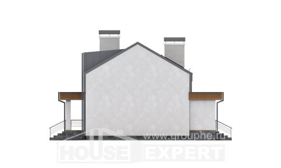 120-004-П Проект двухэтажного дома с мансардным этажом, скромный дом из теплоблока Кызылорда, House Expert