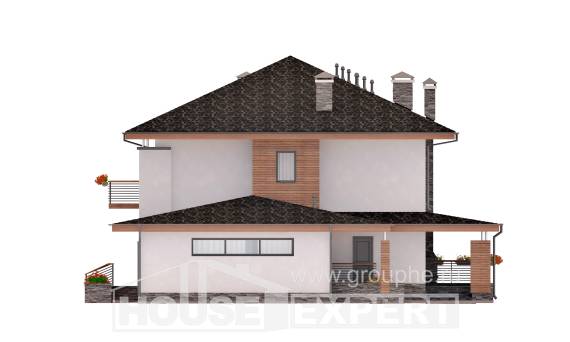 305-001-П Проект двухэтажного дома, гараж, уютный коттедж из керамзитобетонных блоков Костанай, House Expert